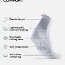 DANISH ENDURANCE Ultra-Comfort Quarter Running Socks, Performance Socks, Men & Women - 3 or 5 Pack (Medium, White)
