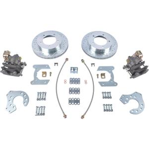 Rear Disc Brake Conversion Kit Replacement for Ford Bronco Truck 8.8 1980-1996, for Ford E150 1980-2006, Rear Disc Brake Conversion Kit 5 ON 5.5 Add Braided Hoses
