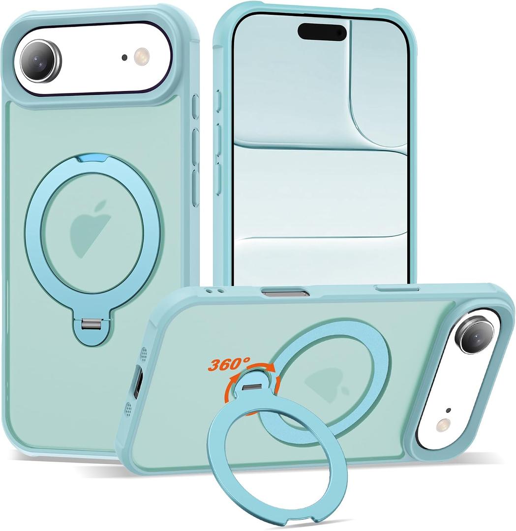 Case for iPhone 17 Air with 360°Spin Stand,6.5" Blue