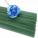 Green Floral Stems Wire 15.7 Inch 2 Gauge 100PCS for Flower Arrangements Crafts, Artificial Floweres Wire Stems for Floral Stick, DIY Plant