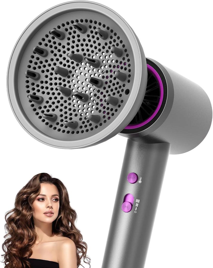 Hair Diffuser Attachment for NUTROMO Blow Dryer | Hair Diffuser for Curly Hair and Natural Wavy Hair(Gray)