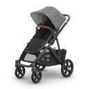 UPPAbaby Vista V3 Stroller - Full-Size Single-to-Double Stroller System - Toddler Seat, Bug Shield, Rain Shield, and Storage Bag Included - Greyson (Charcoal Mlange/Carbon Frame/Saddle Leather)