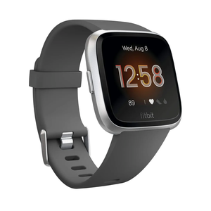Fitbit Versa Lite Smartwatch,GPS,Charcoal/Silver Aluminum, One Size (S & L Bands Included)