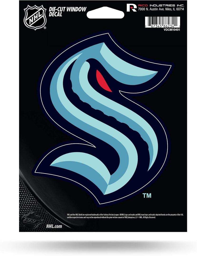 Rico Industries NHL Seattle Kraken Die Cut Vinyl Decal, 5 x 7