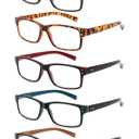 NORPERWIS Reading Glasses 5 Pairs Quality Readers Spring Hinge Glasses for Reading for Men and Women (5 Pack Mix Color -2, 1.25)