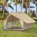 KingCamp Camping Tent 6-8 Person, Weatherproof Hot Tent Large Family Cabin Tents with Stove Jack, Waterproof & Windproof for Family Camping & Outdoor Parties