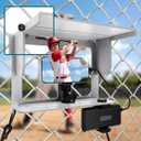 Stouchi Game Changer Mounting Kit, Fence Mount with Adjustable Sun Shade Power Bank Clip, Stable No-Shake Recording Kit for iPhone, Samsung, GoPro, Mevo Start for Baseball Softball Tennis-Silver