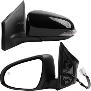 Dasbecan Left Driver Side Mirror Compatible with Toyota Corolla 2014-2019 Power Glass Heated with Turn Signal Light Door Mirror Assembly Replaces TO1320295 8794002F50 Black 7Pins