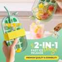 2-in-1 Ice Cube Bottle,Ice Cube Tray Water Bottle,2025 New Ice Cube Making Bottle for Home Outdoor Office Ice Making Freezer Coffee Juice Beverages (Green)