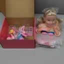 39PCS Hair Styling Doll Head Makeup Kit for Girls,Pretend Play Hair Styling Set,with Hairdryer Curling Iron Crown Hairpins Accessories Kit Birthday Gifts for 3 4 5 6+ Years Old Toy