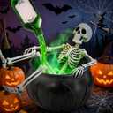 Halloween Decor for Indoors - 2025 NewCauldron Halloween Decor, Featuring Spooky Skulls and Potion Bottles,Perfect for The Perfect Choice for Haunted House Decorations