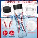 24 Pcs 17 Oz Baseball Plastic Sports Bottle Lid Reusable Juice Drink Container Leak Proof Lightweight Shatter Resistant White Bulk Cup for Daily Picnic Sports Themed Birthday Party Supplies