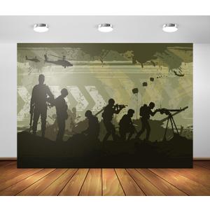 BELECO 5x3ft Fabric Soldier Military Backdrop Army Green Camouflage Military Soldiers Top Secret Action Background Little Soldiers Kids Birthday Welcome Soldiers Party Decoration Banner Photo Props (CHa50640)
