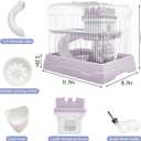 PINVNBY 2-Tier Dwarf Hamster Cage, Hamsters Travel Cage Portable Mouse Cages with Running Exercise Wheels, Water Bottle and Food Dish for Hamster Mouse Rat 11.7 * 8.7 * 9.38 in (Gray)