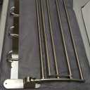 BESy 24 Inch Brushed Nickel Towel Racks, Bathroom Towel Shelf with Foldable Towel Bar Holder and Towel Hooks, Wall Mounted Multifunctional Bathroom Accessories, Double Towel Bars