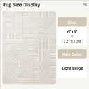 Beige Solid Area Rug 6x9, Washable Rugs for Living Room Bedroom
