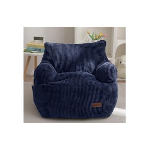 MAXYOYO Kids Bean Bag Chair, Stuffed Toddler Bean Bag Sofa with Filler Cozy for Boys and Girls, Lazy Sofa with Pocket Floor Chair for Gaming, Reading, Navy