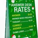2 x Funny Answer Desk Rates Sign, Green Acrylic Desks Decor, Office Desk Signs Decor, Funny Gag Gifts for Coworker Teammate Employee Boss Manager Supervisor, Boss Day Gifts Decorations
