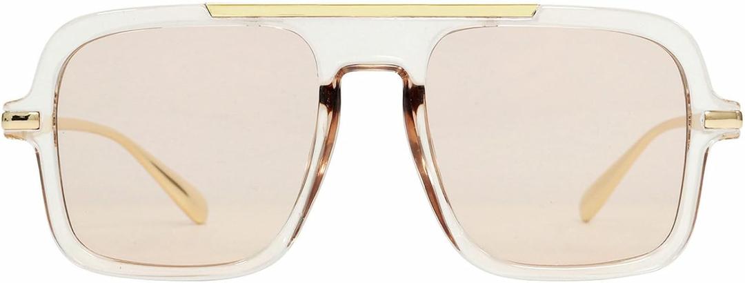Retro Square Sunglasses for Womens Mens Vintage Oversized Pilot Sun Glasses 70s 80s 90s Shades