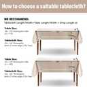 MIULEE Beige Rectangle Linen Polyester Tablecloth with Decorative Cutouts Spring Waterproof Stain Resistant & Shrink-Proof Table Cloth 60x144 inch Farmhouse Style for Dining Wedding and Outdoor