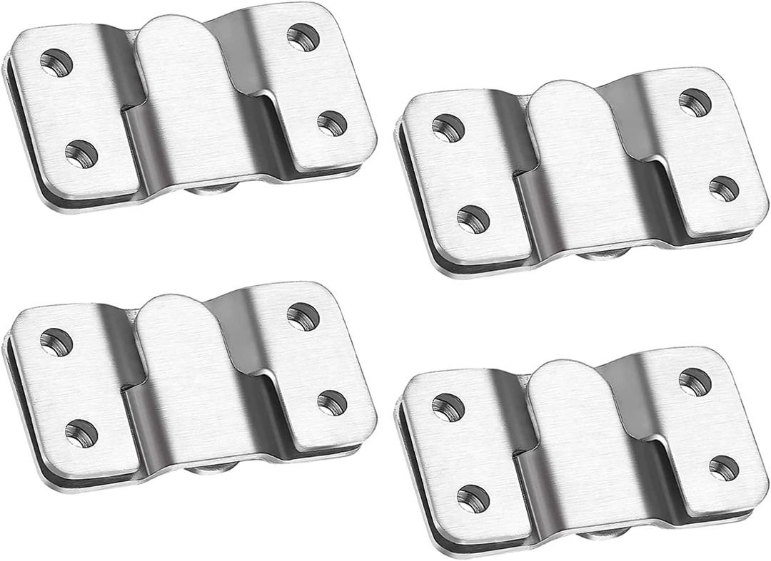 Flush Mount Bracket, Headboard Wall Mounting Brackets-56 x 30mm Interlocking Hanging Bracket, Mounting Hardware for Picture Hanging and Sectional Couch Connectors (4 Pairs)