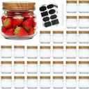 Accguan Mason Jars, Glass Jar 8OZ With Regular Lids(Wood Grain Iron Lid), Ideal for Jam, Honey, Wedding Favors, Shower Favors, 30 Pack