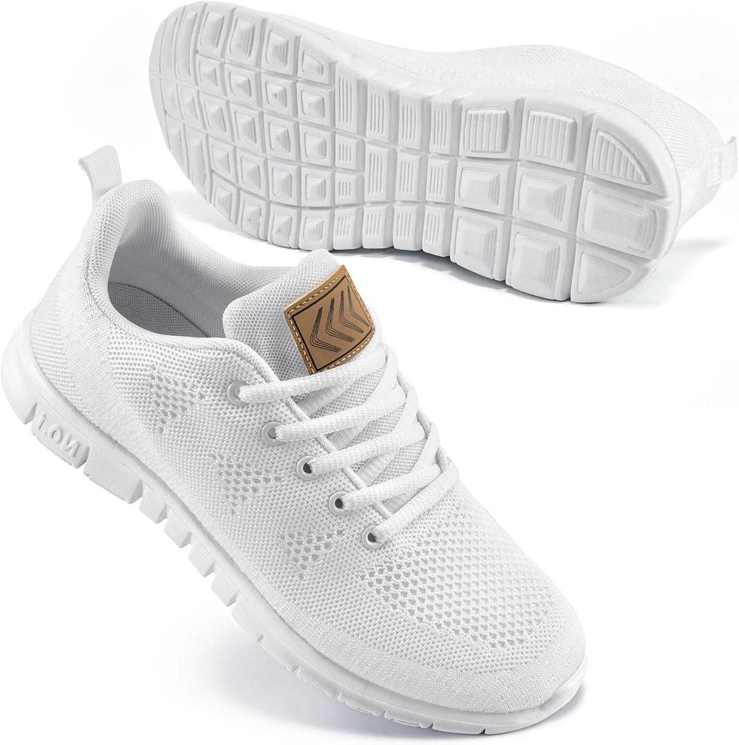 FUDYNMALC Womens Sneakers Tennis Shoes: Fashion Lightweight Non Slip Footwear for Running Walking Casual (11, White)