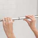 Moen Chrome 44-72-Inch Adjustable Tension Mounted Straight Shower Curtain Rod for Bathroom, No Drilling Needed, TR1000CH