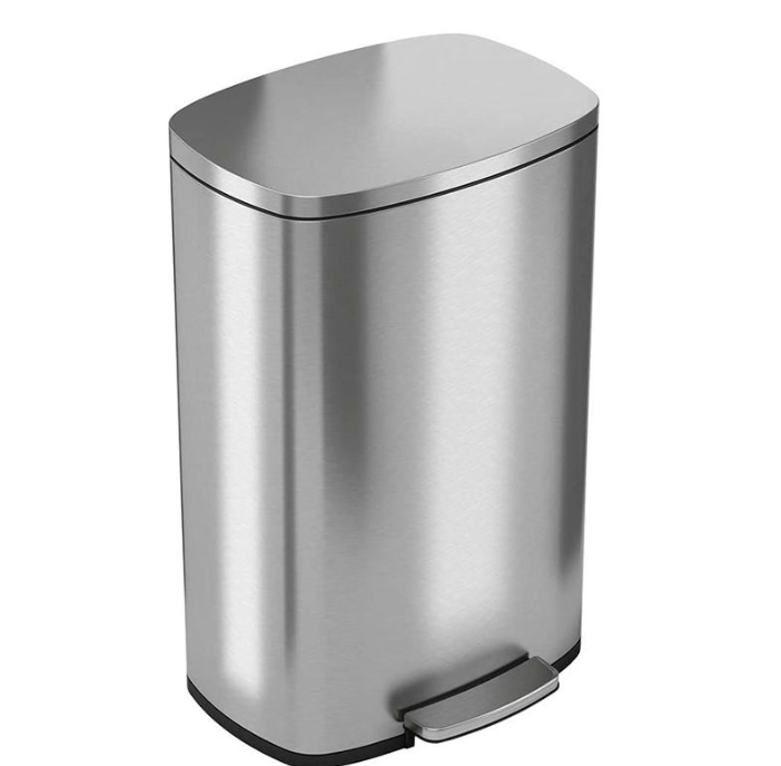 Stainless Steel Metal Strong Kitchen Office Garbage Waste Trash Bin