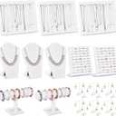 Henoyso 22 Pcs Velvet Jewelry Display Set Jewelry Display for Selling Necklace Stand Bracelet Holder T Shape Earring Stand