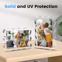 Acrylic Picture Frames 3 Pack, 46 In Magnetic Picture Photo Frames, Clear Frameless Photo Display Freestanding,Double Sided Picture Frame Gift for Desk Desktop Home Office Decor,UV Protection