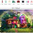 Magic Flowers House Backdrop Fairy Buttfly Woodland Background for Birthday Party Supplies Kids Movie Scene for Girls Madrigal Family Happy Birthday Background Decorations (5X3FT)