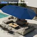 SUPERJARE 13FT Outdoor Umbrella for Patio, Double sided Pool Umbrellas with Fade Resistant Canopy, Large Table Umbrella for Deck, Market, Backyard - Navy Blue(No Base)