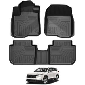 Falafa Floor Mats for Honda CRV 2025 2024 2023 (Include Hybrid), TPE All Weather Protection Floor Liners for Honda CR-V Hybrid Accessories, 1st & 2nd Row, Odorless Anti-Slip, Black