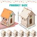DoubleFill 36 Pcs Wooden Christmas Gingerbread House Craft Kit for Kids Make You Own 3D Christmas House with Twine DIY Xmas Village Craft to Paint and Build for Winter Art Party Gift Festival Decor