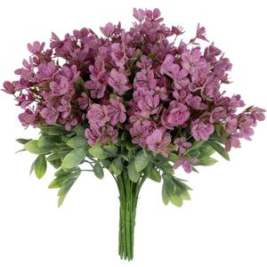 Grand Verde Wildflowers Artificial Flowers Plastic Bouquets Real Touch Faux Ranunculus DIY Home Decor Outdoors Garden Patio Balcony Wedding Decoration, Bulk 10pcs (Magenta Violet)
