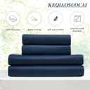 KEQIAOSUOCAI Navy Blackout Curtains 72 Wide x 90 inch Long 2 Panels - Thermal Insulated Room Divider Curtains for Bedroom/Living Room/Patio, Wide Width Pinch Pleated Curtain Panel with Hooks