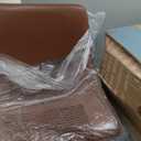 DUMOS 26 Inch Counter Height Bar Stools Set of 2, Modern Faux Leather High Barstools with Back and Metal Leg, Bar Chairs for Kitchen lsland, Elegant Brown