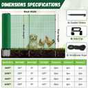 3x50 FT Temporary Fence for Backyard,Temporary Fence with with 9 Fiberglass Posts,Windbreak Rope,Ground Peg,Plastic Garden Fence,Safety Barrier Fence Roll for Backyard Outdoor Animal Protect
