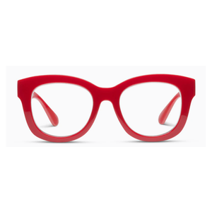 Peepers by PeeperSpecs Women's Center Stage Square Oversized Blue Light Blocking Progressive Reading Glasses, +2.00