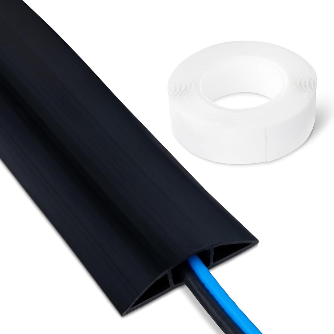 Floor Cord Cover, 6ft Length, 2.6" Diameter, Black