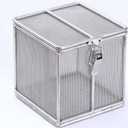 Carligo Multi-Purpose Stainless Steel Mini Organizer Storage Box with Lock - Versatile Basket for Jewelry, Tools, and Small Items (3.6 x 3.6 x 3.6 inches)