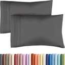 King Pillow Cases Set of 2 - Ultra Soft Hotel Quality Pillowcase Covers - Comfy, Cozy & Wrinkle Free - Shrinkage, Stain and Fade Resistant - Machine Washable Pillow Protectors - 2 Piece Set - Charcoal