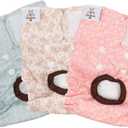 CuteBone Dog Diapers Female Washable Small Medium Large 3 Pack Reusable Doggie Diapers Puppy Period Pants for Doggy Heat Cycle Peeing S