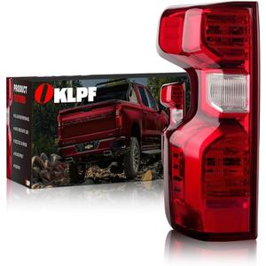 OKLPF Rear Brake Tail Lights Compatible With 2019 2020 2021 2022 2023 2024 Chevy Silverado 1500 2500HD 3500HD,Replacement Red Taillight Assembly,Included Bulbs and Harness,Left Driver Side