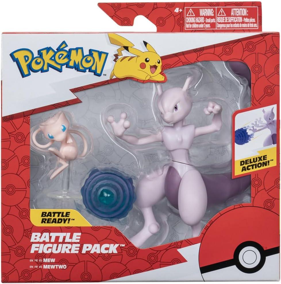 Pokemon Battle Figure Set 2 Pack Mew and Mewtwo Deluxe Action Ready