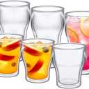 Amazing Abby Rockies Insulated Tumblers - Double-Wall BPA-Free, Shatter-Proof, Dishwasher-Safe Set of 6 with 14-Ounce and 20-Ounce All-Clear Plastic Cups