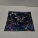 Nicokee Cotton Linen Pillow Covers We're All Mad Here Funny Art Decor Throw Pillow Covers Cases for Couch Sofa Bed Home Decor 18 x 18 Inches