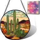 Cactus Desert Sunset Suncatcher Sun Catchers Indoor Window Gifts 7.8"