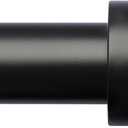 Curtain Rods for Windows 16 to 240 Inches Adjustable Length 1 Inch Diameter Window Curtain Rod with Aluminium Finials, Black